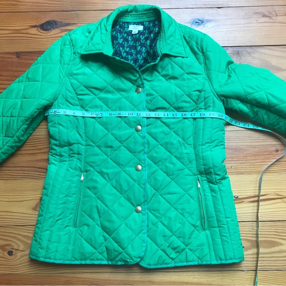 Crown & Ivy Kelly Green and Navy Quilted Jacket, EUC, M - Picture 5 of 15